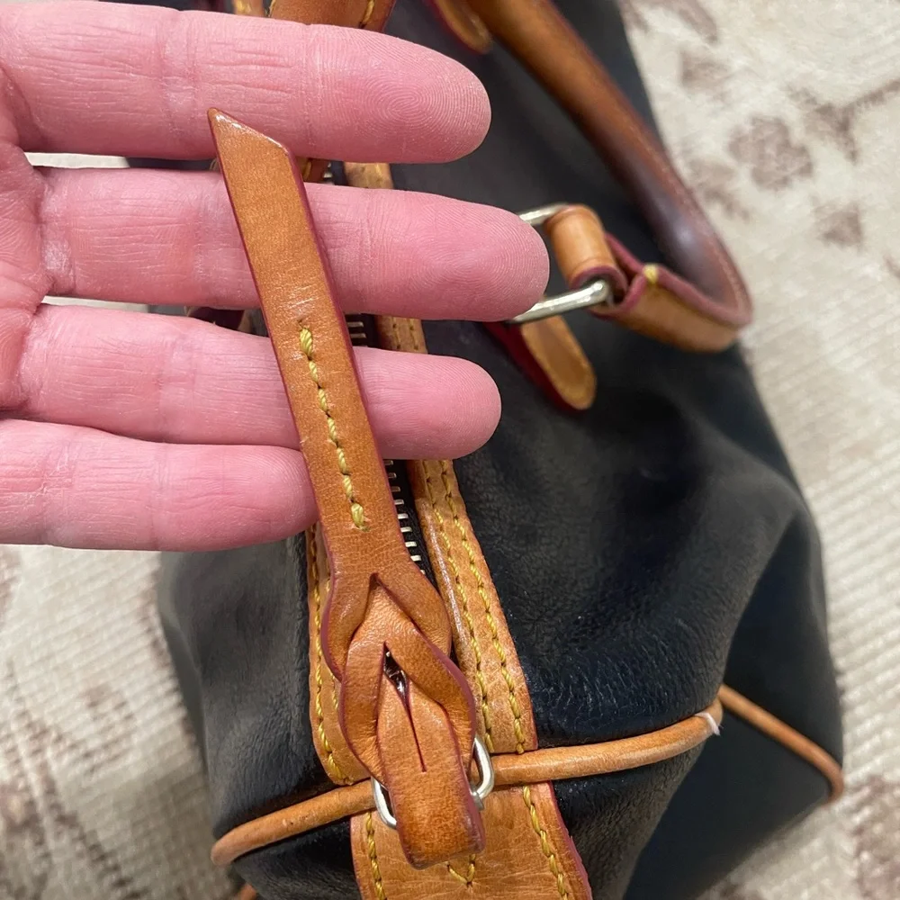 Dooney & Bourke Black and Tan Duffel Bag - Picture 3 of 8